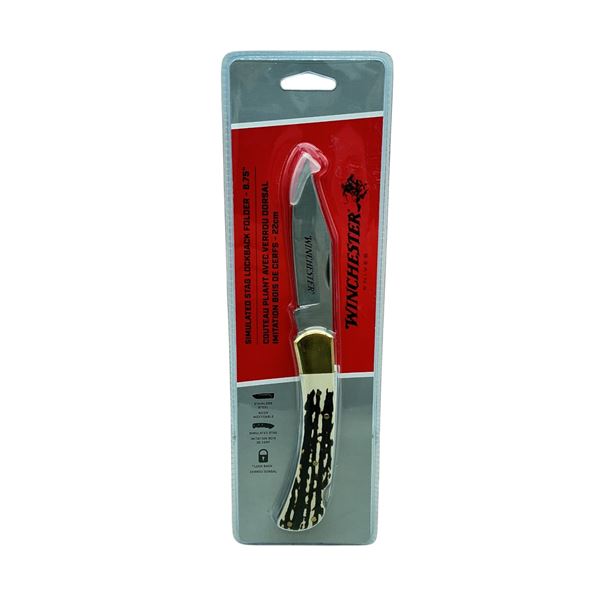 Winchester Simulated Stag Lockback 8.75" Folding Knife