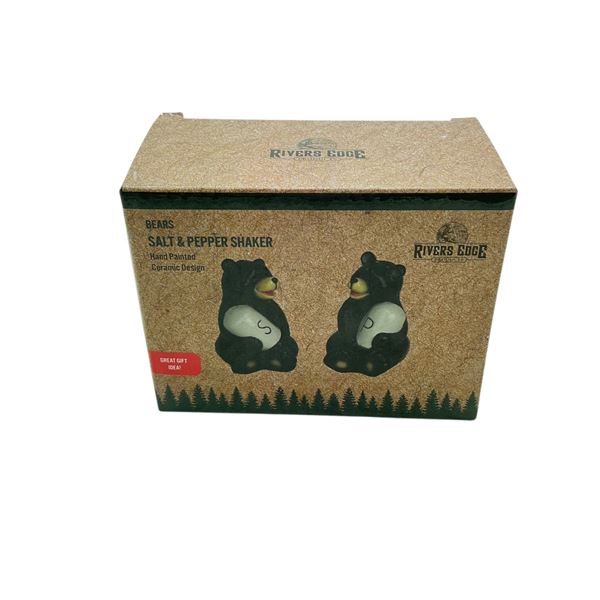 Rivers Edge Bears Salt and Pepper Shaker, New
