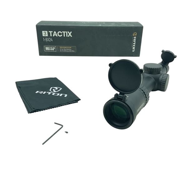 Riton 3 Tactix 1 - 8X 24 mm SFP Illuminated Scope with OT Reticle