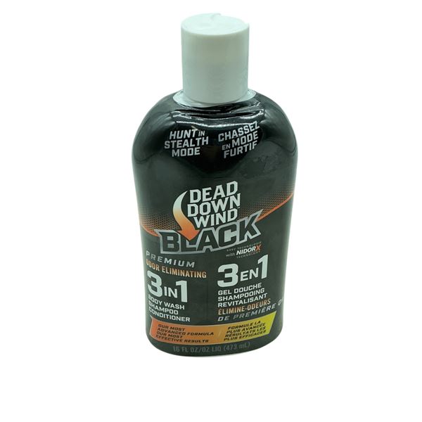 Dead Down Wind Black 3 in 1 Body Wash, Shampoo and Conditioner, 16 Oz