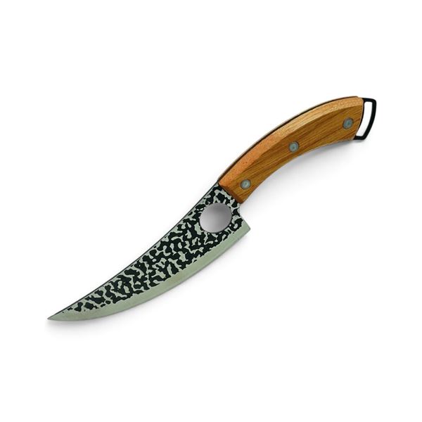 Hand Forged Fixed 6" Blade Kitchen Knife with Wood Handle, New