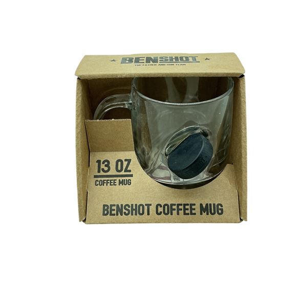 Benshot Hockey Puck Coffee Mug 13 Oz, New