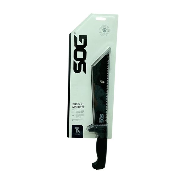 SOG Sogfari Machete, Fixed 10" Blade with Nylon Sheath, New