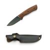 Image 1 : Fixed 4" Blade Kinfe with Wood Handle in Belt Sheath, New