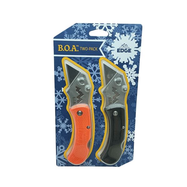 Outdoor Edge BOA folding utility knife Two-Pack, New