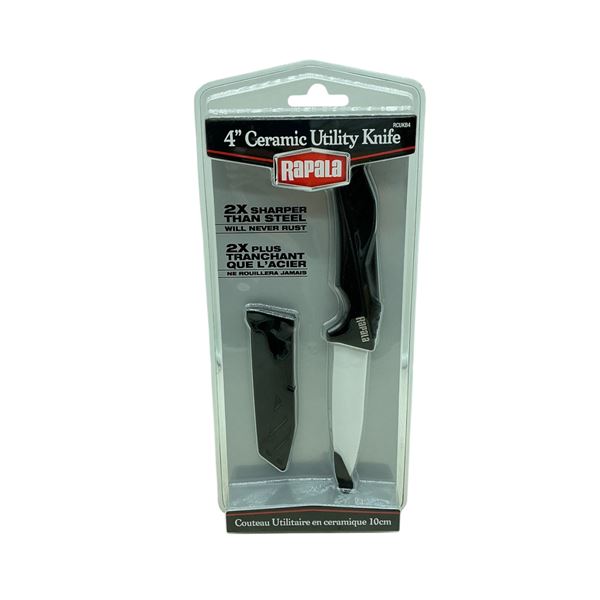 Rapala Ceramic utility knife 4" Fixed Blade With Sheath, New