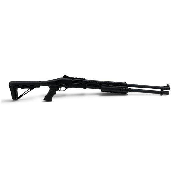 Canuck Pump Action Shotgun 12Ga 3" Chamber 24" Barrel Heat Shield Black Adjustable Stock