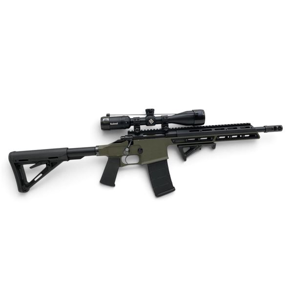 Black Creek Labs MRX Bison Bolt Action Rifle 5.56NATO 12.5" Barrel ODG Green With Bushnell 4.5-18X40