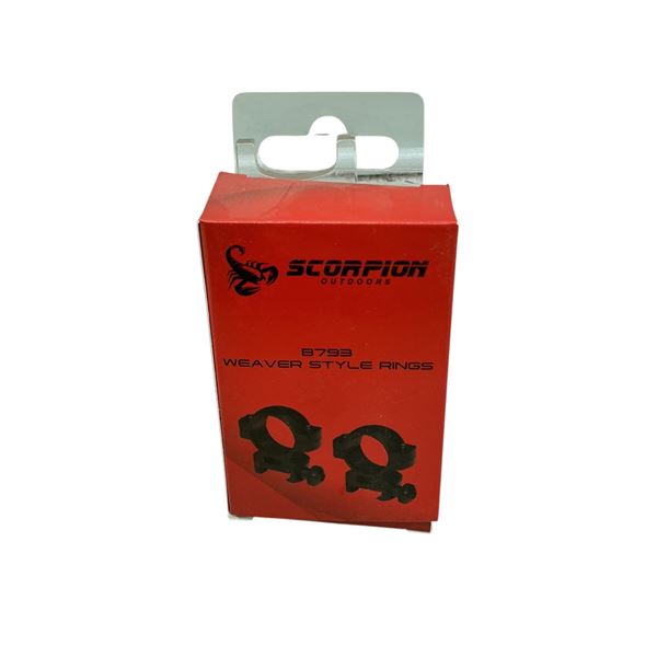 Scorpion Outdoors Weaver Style 1" Medium Height Set of Rings, New