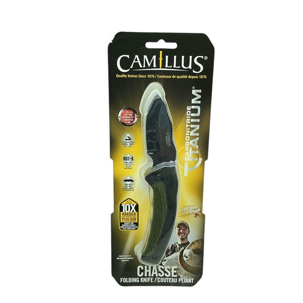 Camillus Chasse Carbonitride Titanium 3" Folding Blade Knife, New
