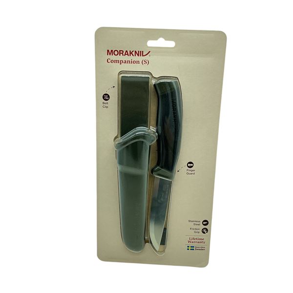 Morakniv green and black Companion Stainless Steel 4" Fixed Blade, with Sheath