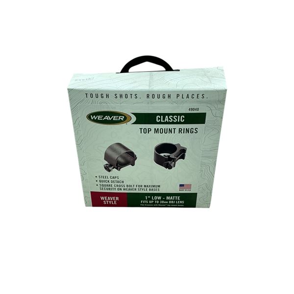 Weaver Top Mount Rings Weaver Style 1" Low-Mount, New