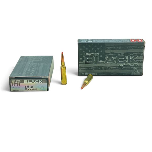 Hornady Black 5.45 X 39 mm 60 Grain V-Max Ammunition, 40 Rounds