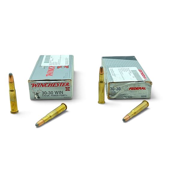 Assorted 30-30 Win 170 Grain Ammunition, 36 Rounds