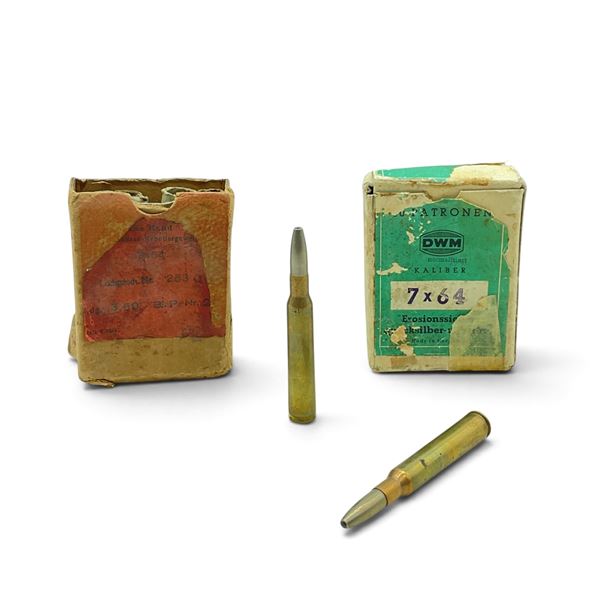 Assorted 7 X 64 Brenneke Ammunition, 11 Rounds and 1 Spent Case