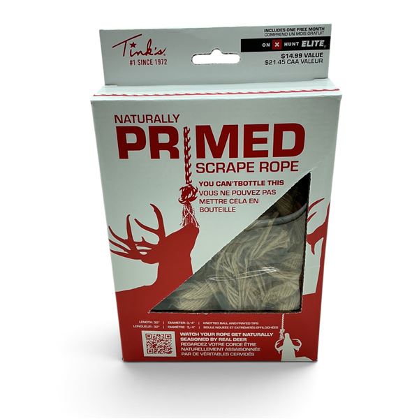 Tink's Naturally 32" Primed Scrape Rope, New