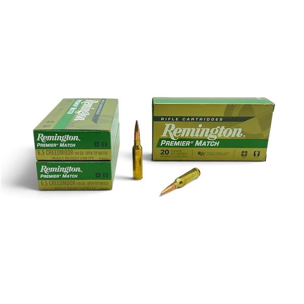 Remington Premier Match 6.5 Creedmoor 140 Grain OT Ammunition, 60 Rounds
