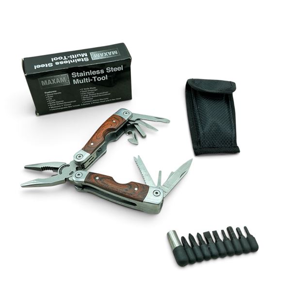 Maxam Stainless Steel Multi-Tool, 2" Knife Blade with Case