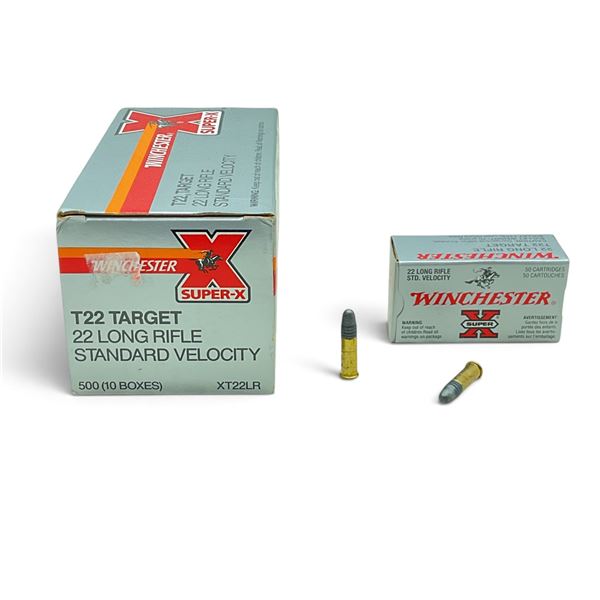 Winchester Super X T22 22 LR Standard Velocity 40 Grain LRN Ammunition, 500 Rounds