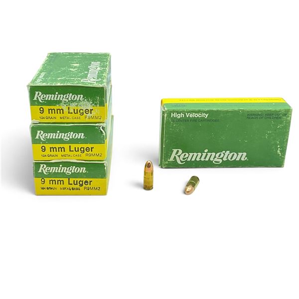 Remington 9 mm 124 Grain FMJ Ammunition, 200 Rounds