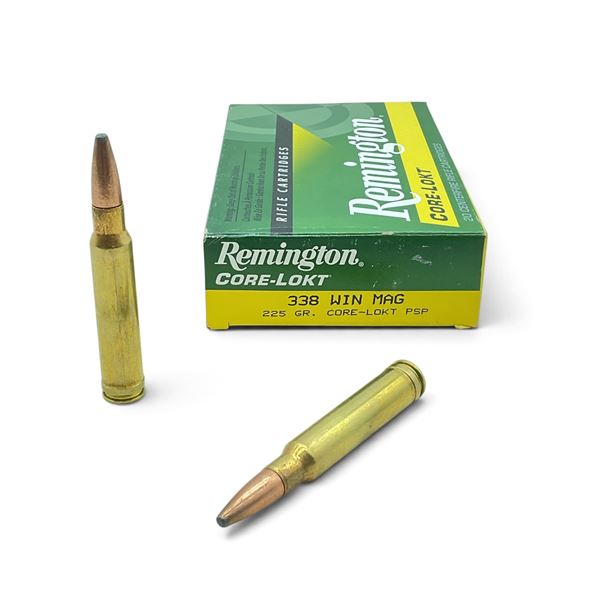 Remington Core-Lokt 338 Win Mag 225 Grain PSP Ammunition, 20 Rounds