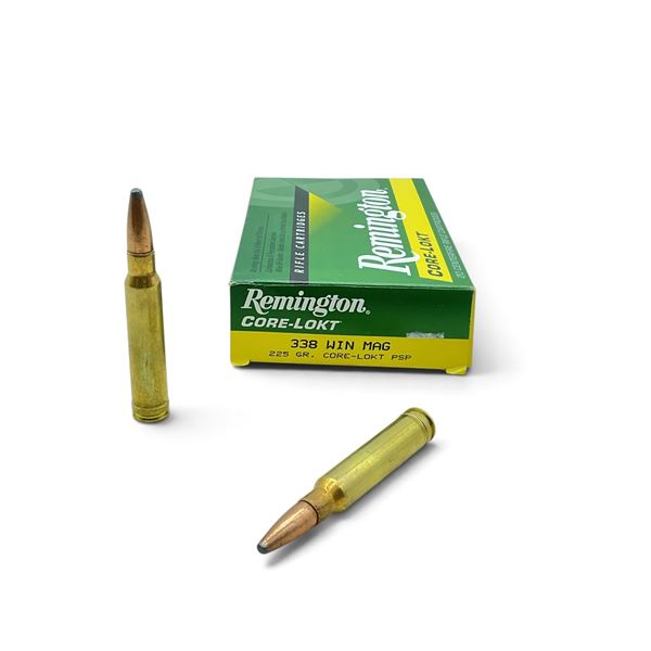 Remington Core-Lokt 338 Win Mag 225 Grain PSP Ammunition, 20 Rounds