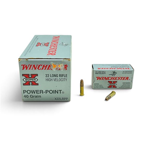 Winchester Super X Power-Point 22 LR HV 40 Grain Ammunition, 500 Rounds