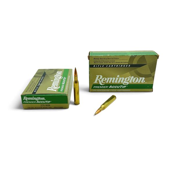 Remington Premier Accutip 270 Win 130 Grain BT Ammunition, 40 Rounds