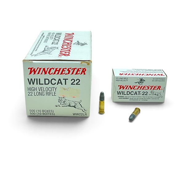 Winchester Wildcat 22 22 LR HV 40 Grain LRN Ammunition, 450 Rounds