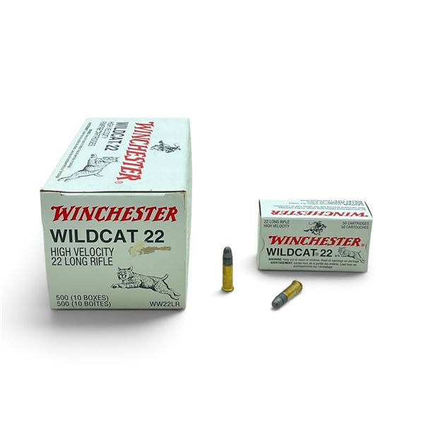 Winchester Wildcat 22 22 LR HV 40 Grain Ammunition, 500 Rounds