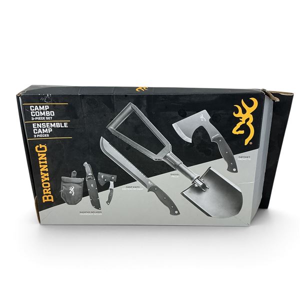 Browning 3 Piece Camp Combo Knife, Shovel and Hatchet With Sheaths