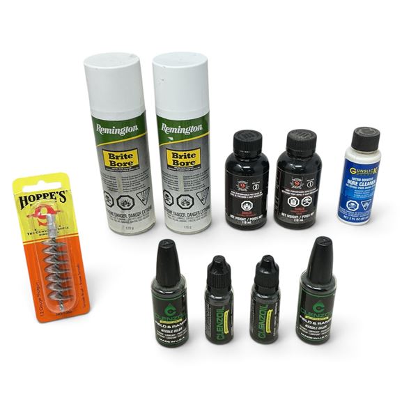 Assorted Cleaning/ Maintenance Solutions and 12 Ga Tornado Brush