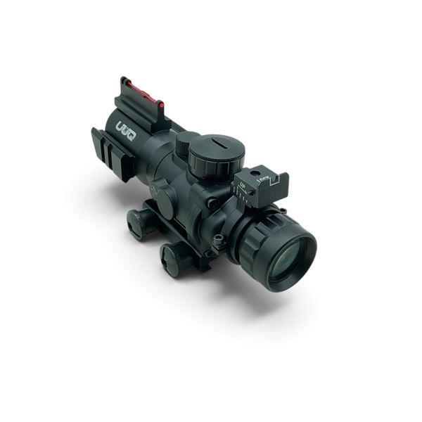 UUQ Prismatic 4 X 32mm Compact Scope with Illuminated Red/Green/Blue Rapid Range Reticle