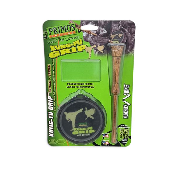 Primos Nunchuck striker Kung-Fu Grip with Crystal Slate-Style Turkey Call, New