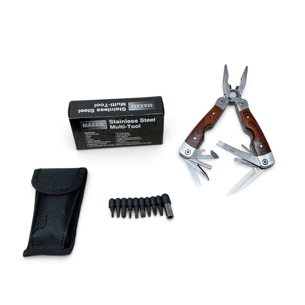 Maxam Stainless Steel Multi-Tool, 2" Knife Blade with Case