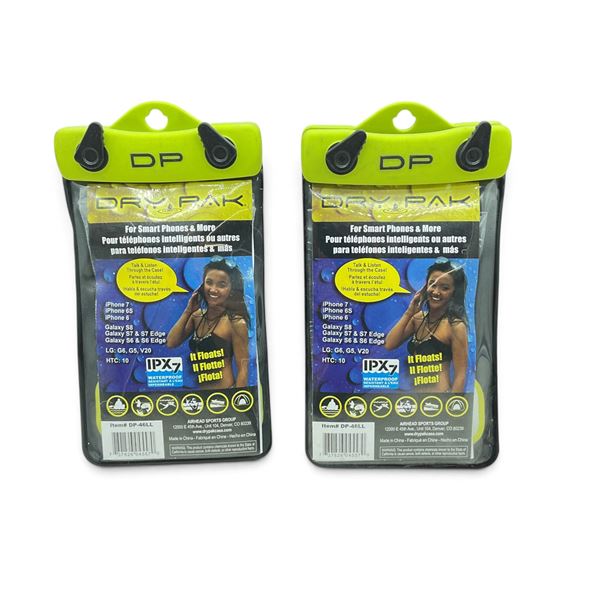Dry Pak Waterproof Phone Holder X 2, New