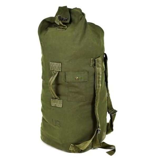 1x US Issue Top Load Duffle Bag Green Good Condition