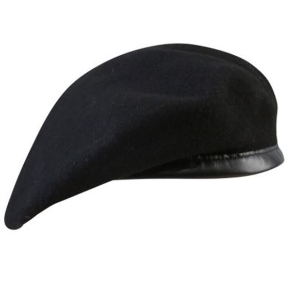 6X Beret Black Size 7 3/8