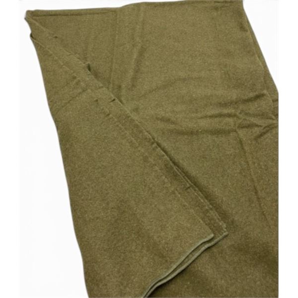 1X US WOOL BLANKET OLIVE USED GOOD CONDITION