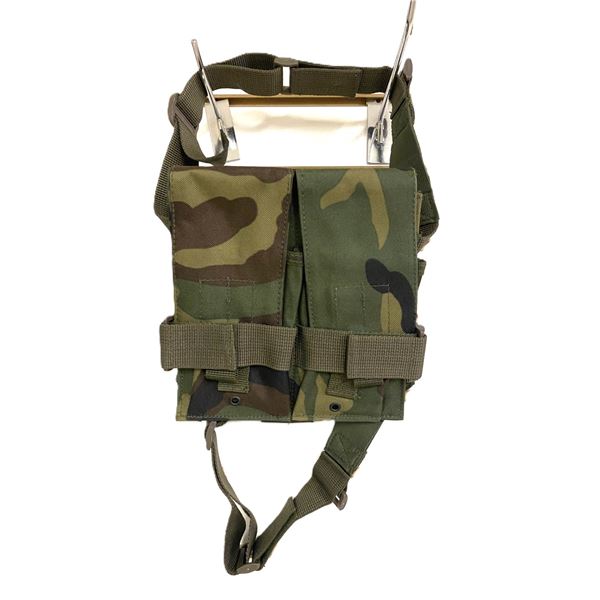 2x  Parklands 062468 TACTICAL DROP DOWN LEG MAGAZINE POUCH Woodland Camo