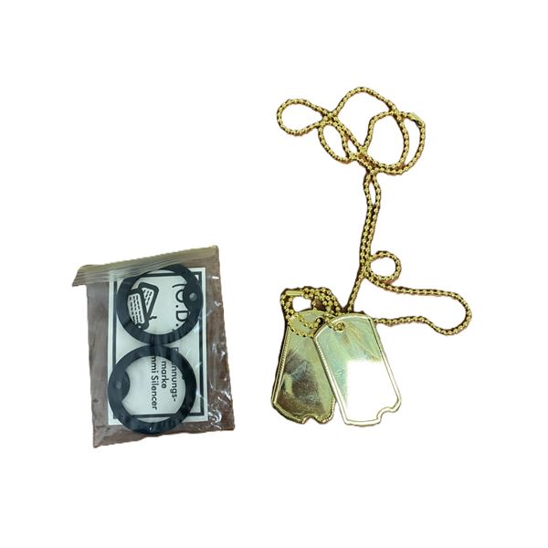 20X Dog tags with Silencer Gold Color