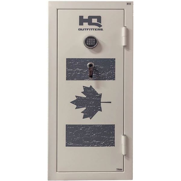 HQ Outfitters Canada Flag 'White Out' 24 Gun Safe White, New
