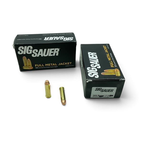 Sig Sauer 357 Mag, 125 Grain, FMJ Ammunition, 100 Rounds