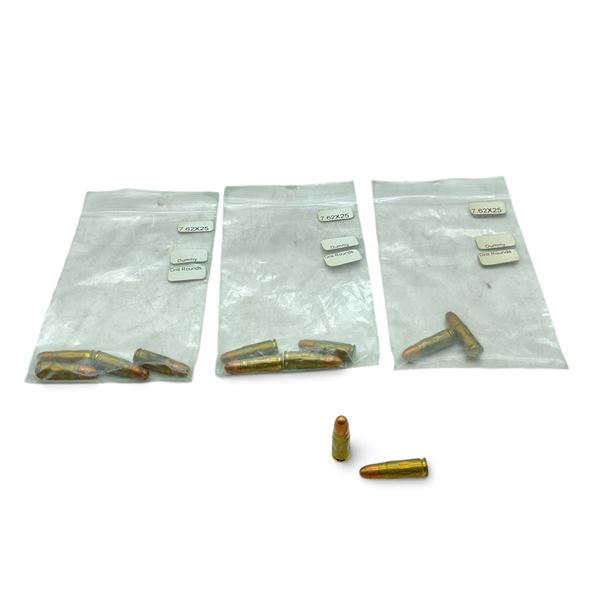 Dummy 7.62 x 25mm Drill Rounds, 12 Qty