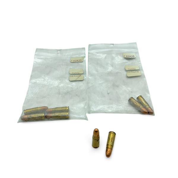 Dummy 7.62 x 25mm Drill Rounds, 8 Qty
