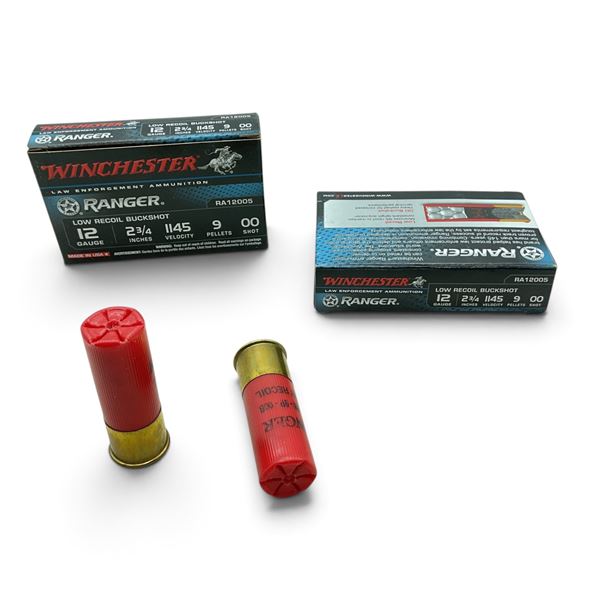 Winchester Ranger 12 Gauge 2 3/4" 9 Pellets 00 Buck Shot Ammunition, 10 Rounds