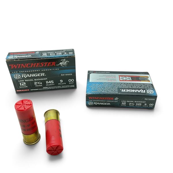 Winchester Ranger 12 Gauge 2 3/4" 9 Pellets 00 Buck Shot Ammunition, 10 Rounds