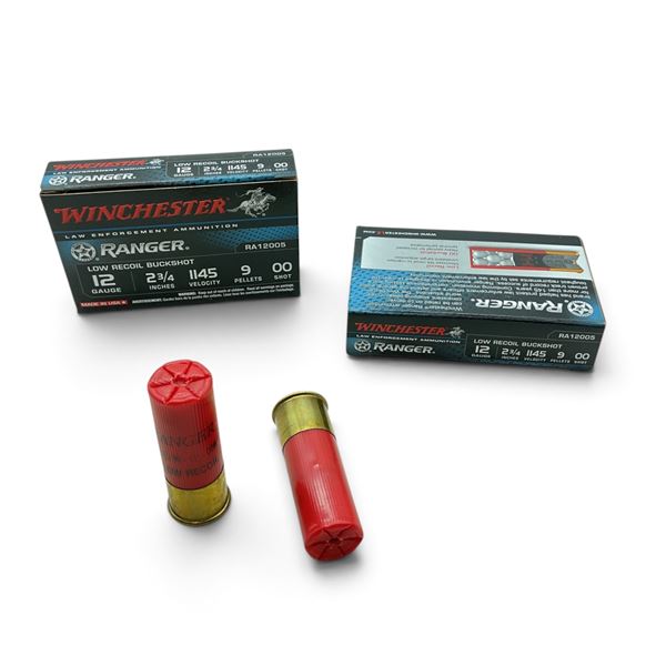 Winchester Ranger 12 Gauge 2 3/4" 9 Pellets 00 Buck Shot Ammunition, 10 Rounds