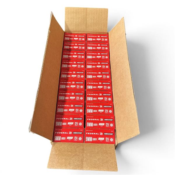 Federal AE9N1 American Eagle 9 mm 124 Grain TMJ Ammunition, 1000 Round Case