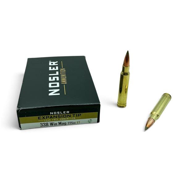 Nosler, 338 Win Mag 225 Grain, Expansion Tip Ammunition, 20 Rounds